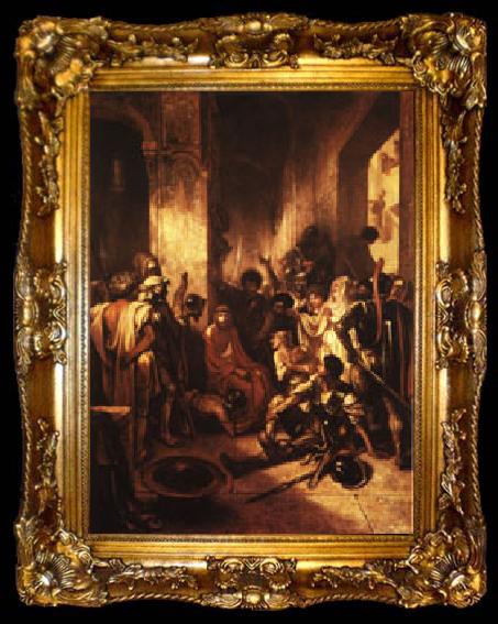 framed  Alexandre Gabriel Decamps Christ at the Praetorium, ta009-2